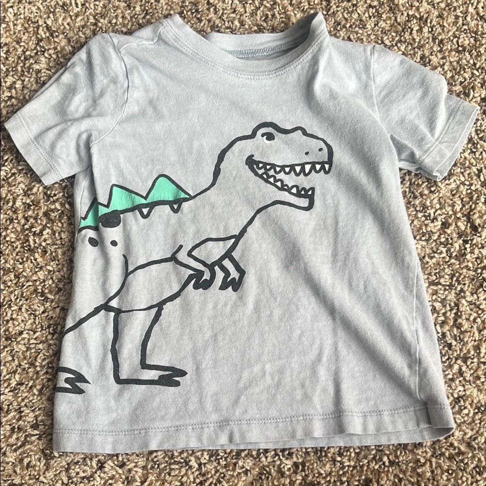 Carter's Gray Dinosaur Tee with Green Accents